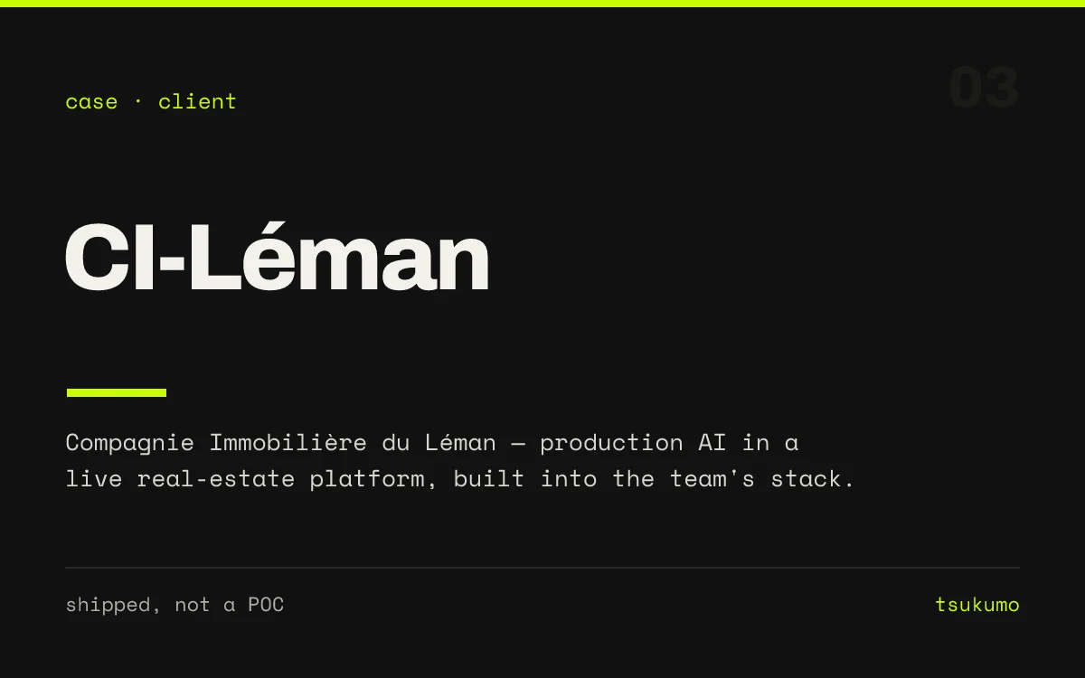 Compagnie Immobilière du Léman, agentic marketing and platform.